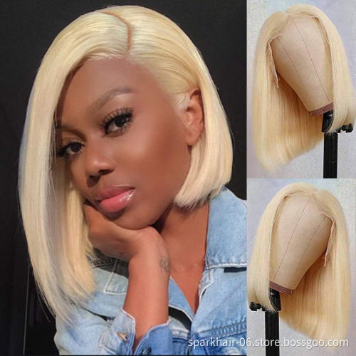 Factory wholesale high quality brazilian human hair wigs for black women,short  bob wig lace front wigs